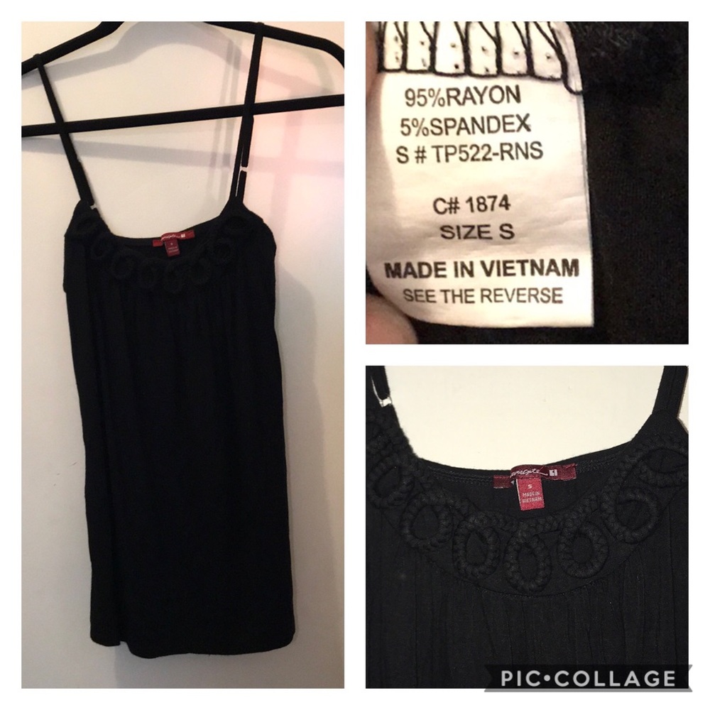 S detailed black cami